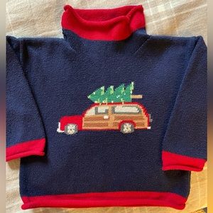 🚗🎄Adorable Claver Knit Wagoneer Christmas Sweater Size 2T. 🎄🚗